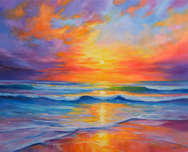 Fantasy Sunset Oil Canvas Marine Painting