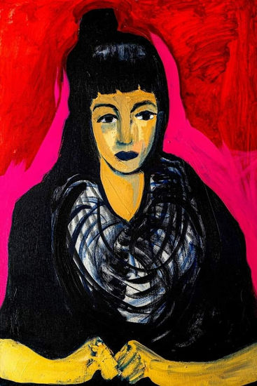 Mujer en Negro Oil Canvas Portrait