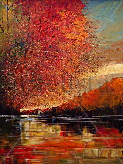 River Oil Canvas Landscaping