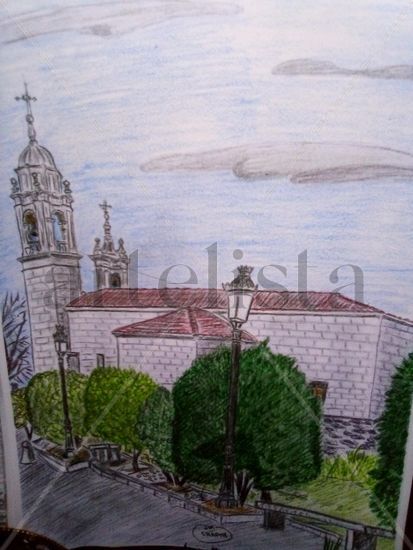 Iglesia milagrosa de santa xusta en moraña Pontevedra Mixed Media