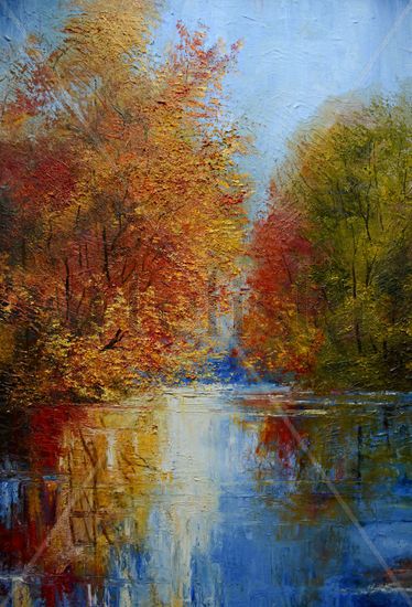 River Oil Canvas Landscaping