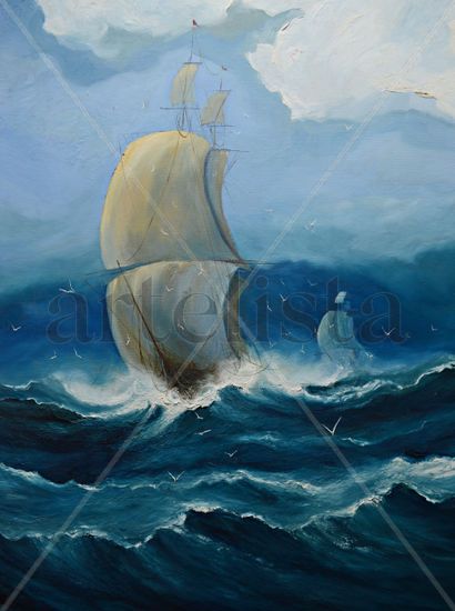 Storm Oil Canvas Marine Painting