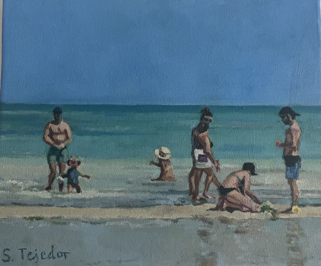 Mañana en la playa Oil Canvas Others