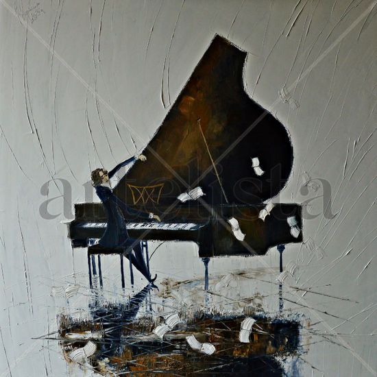 Piano Oil Canvas Portrait