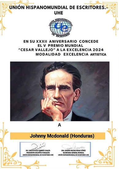 PINTOR HONDUREÑO PREMIO MUNDIAL CÉSAR BALLEJO, PERÚ 