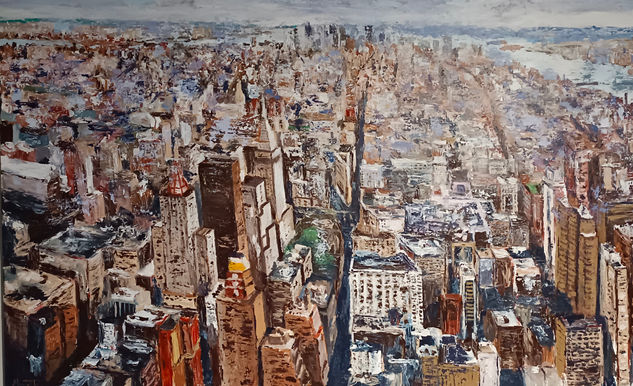 Panorámica de manhatan Acrylic Canvas Landscaping