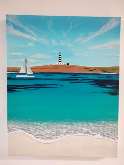 Playa Punta Prima Menorca Acrylic Canvas Marine Painting