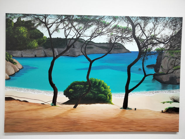 Playa Macarelleta Menorca Acrylic Canvas Marine Painting