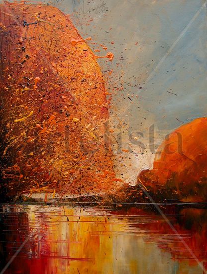 River Oil Canvas Landscaping