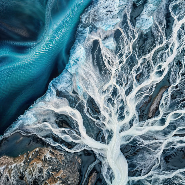 Aerial Landscape . Icelandic Ice Dance