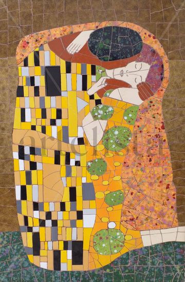 Mosaico Reproducción parcial de El Beso de Gustav Klimt 