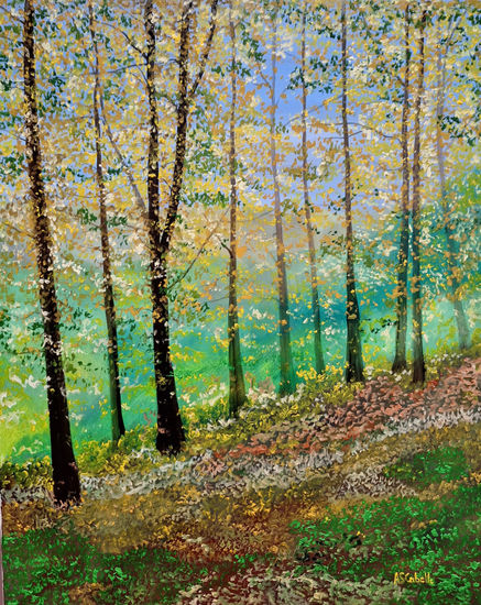 el bosque verde Oil Canvas Landscaping