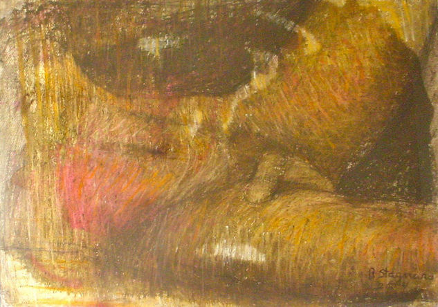 383 Desnudo h. transparente Mixed media Paper Nude Paintings