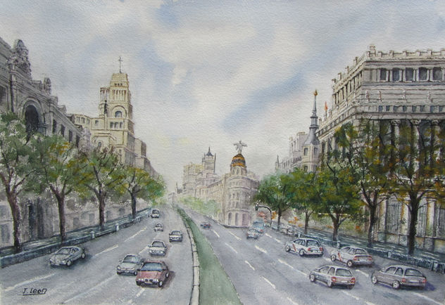 Madrid, Gran Vía y Edificio Cervantes
