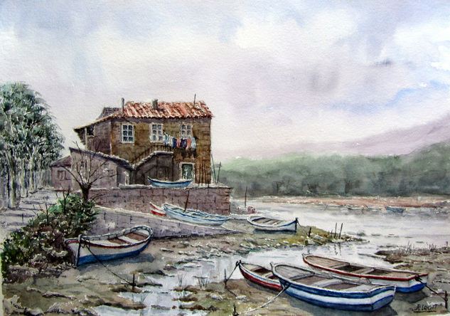 Ria de Marín (Pontevedra) Watercolour Paper Landscaping