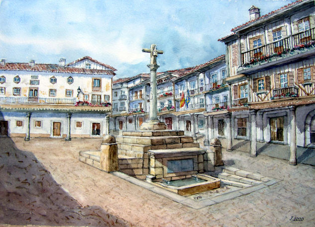 Plaza de La Alberca ( Salamanca) Watercolour Paper Landscaping