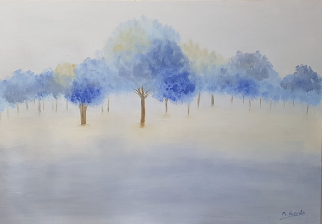 El bosque azul I Oil Panel Landscaping