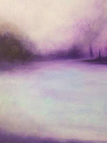 Abstracción violeta Oil Canvas Landscaping