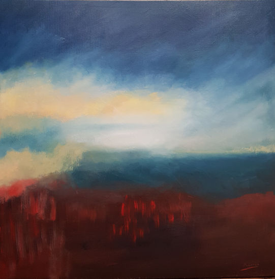 Horizonte rojo al amanecer I Oil Canvas Landscaping