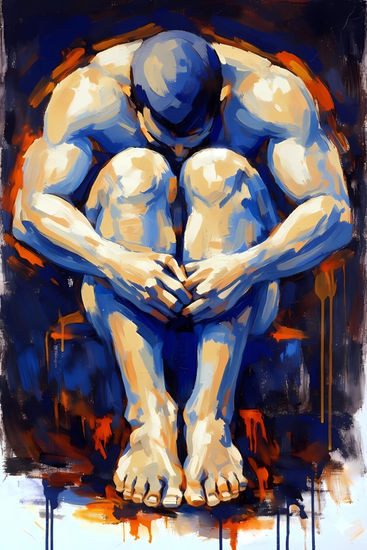 "Hidden Depths" Acrylic Canvas Figure Painting