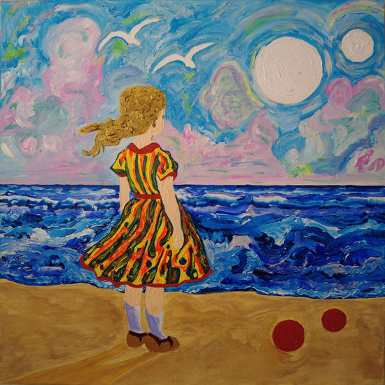 Girl 02. Acrylic Canvas Marine Painting