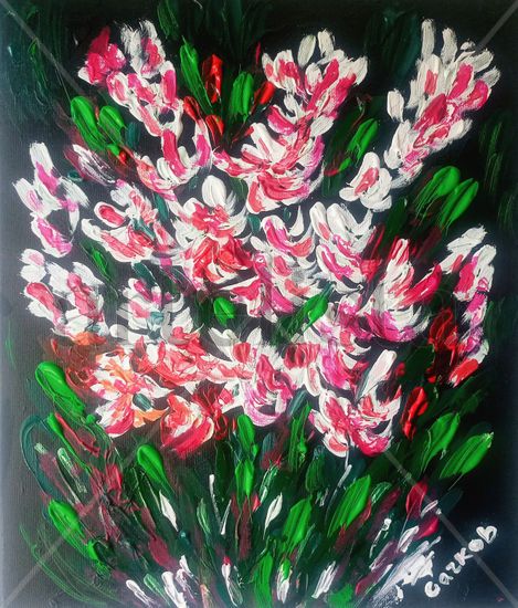 Abstract flowers Acrylic Canvas Floral Painting