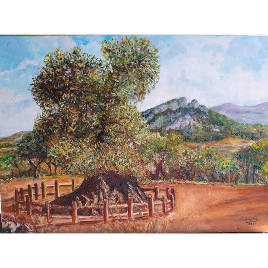 Lo Parot  - Olivera. Oil Canvas Landscaping