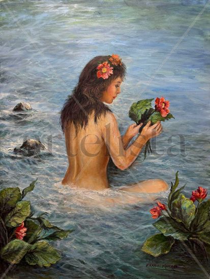 Doncella en el Río Oil Canvas Nude Paintings