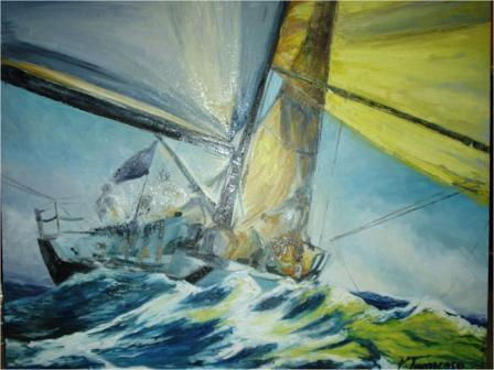 popa Oil Textile Marine Painting