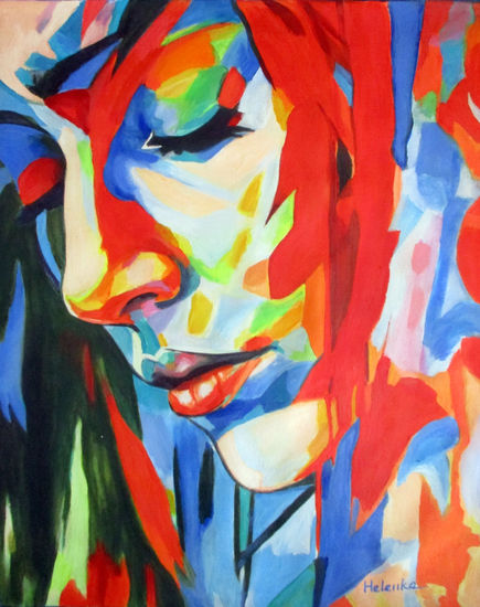 "Bold Reverie" Acrylic Canvas Portrait