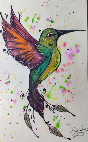 Colibrí de ensueño Watercolour Paper Animals