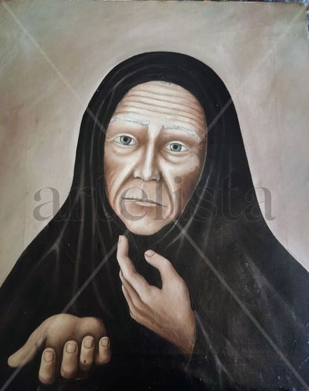 La vieja, senectud Oil Canvas Portrait