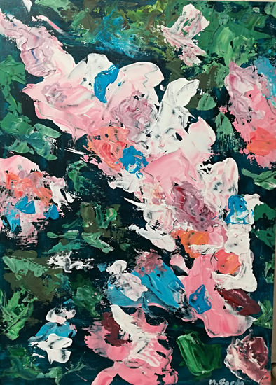 Abstracción floral Acrylic Panel Floral Painting