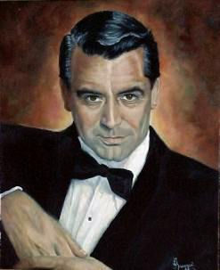 Cary Grant Oil Panel Portrait