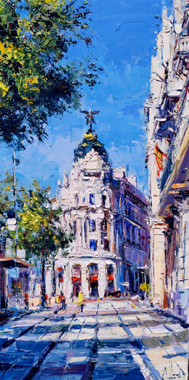 Gran Vía y Alcalá Oil Canvas Landscaping