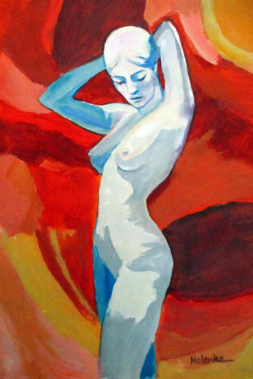 "Sculpted by the Infinite" Acrylic Canvas Nude Paintings