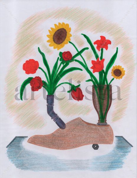 Florero de reciclaje