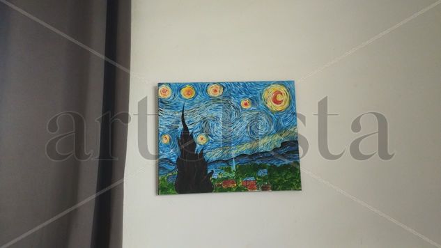 La noche estrellada. Acrylic Canvas Landscaping