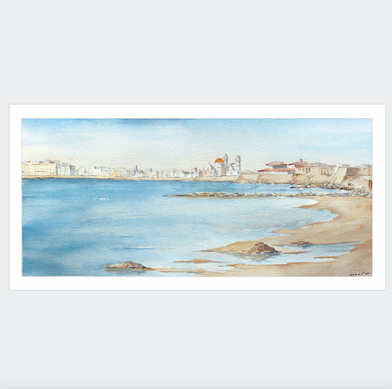 Cádiz Acuarela Papel Paisaje