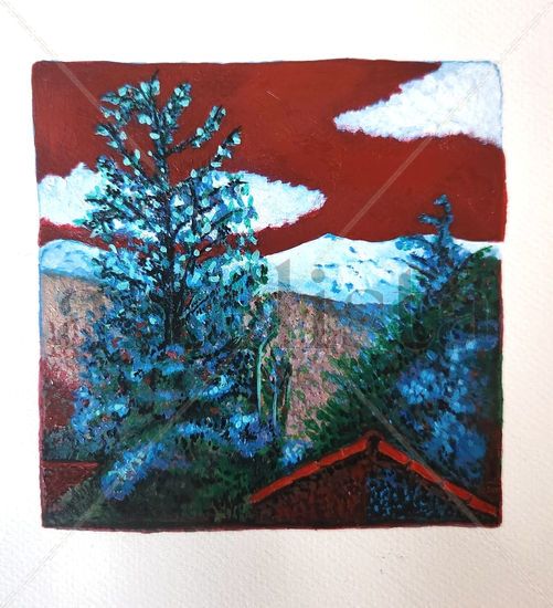 Cielo Rojo Acrylic Paper Landscaping