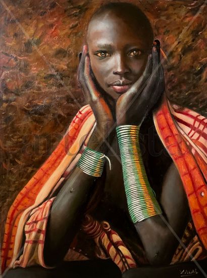 Alma Africana Oil Canvas Figure Painting