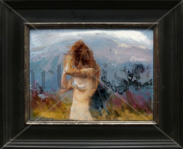 La intimidad del viento. Oil Panel Nude Paintings