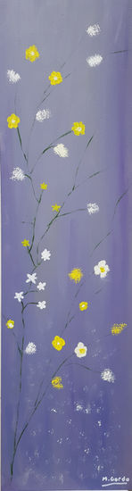 Flores amarillas I Oil Panel Floral Painting