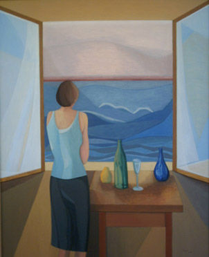 Mujer mirando al mar