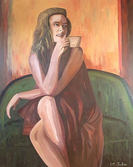 El café Acrylic Canvas Figure Painting