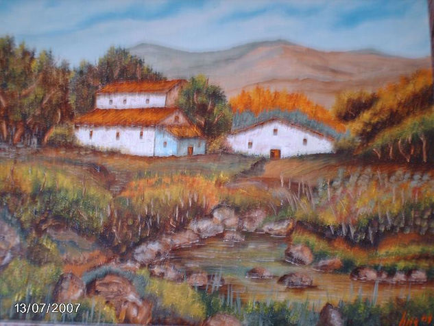 PAISAJE CON CHARCA Óleo Lienzo Paisaje