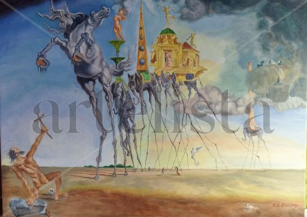 Homenaje a Dalí. Tentación de San Antonio. Oil Canvas Others