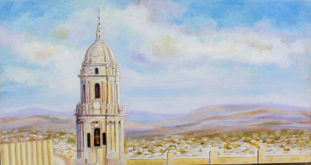Cuadro original al óleo de la catedral de Málaga. Catedral de Málaga.