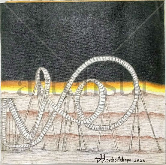 ARQUEO ANTROPO  rollercoaster Mixed Media