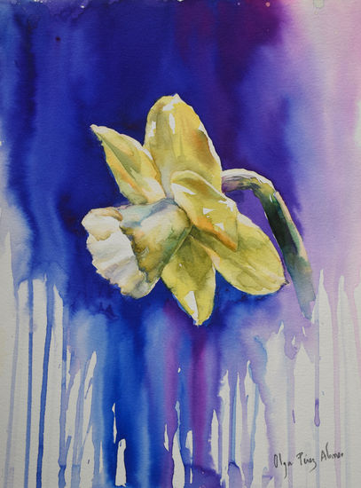 Narciso Watercolour Paper Floral Painting